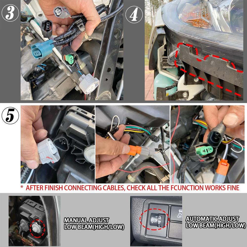 Demon Eye LED Headlights for 2016-2021 Honda Civic 10th Gen Projector Front Lamp Assembly (Pair)