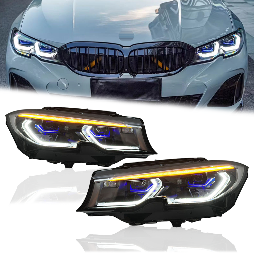 Laser Style Headlights for BMW 3 Series G20/G21 Pre-LCI 2019–2022 Assembly Upgrade, Amber DRL