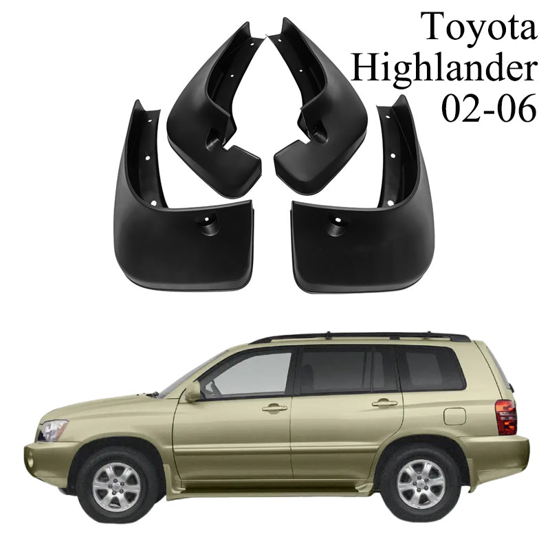 Mud Flaps for Toyota Highlander 2001–2026 No-Drill Front & Rear Custom Fit All-Weather Splash Guards