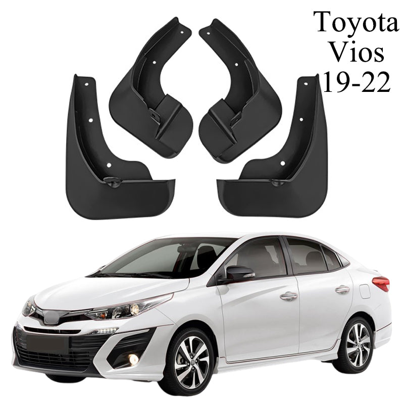 Mud Flaps for Toyota Vios 2008–2022 No-Drill Custom Fit All-Weather Front & Rear Splash Guards (4PCS)