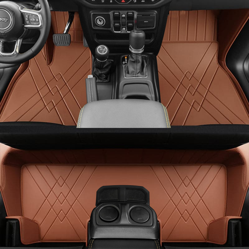 All-Weather Full Coverage Floor Mats for Jeep Wrangler 2018-2024 & 2013-2017 JK Custom Fit