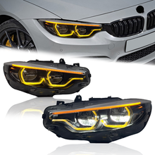 Load image into Gallery viewer, GTS Style LED Headlights for BMW 4-Series 2013-2020 F32 F82 F36 with Yellow Red DRL