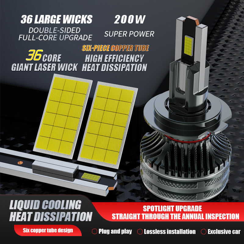 Shining Star LED Headlight Bulbs, H11/H4/9005 (HB3)/9006 (HB4) Compatible, 200W 98600 LM 6000K (2-Pack)