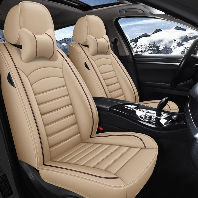 Amancarport Universal Leather Car Seat Covers – 5-Seat Full Set, Waterproof & Luxurious Fit for Most Vehicles