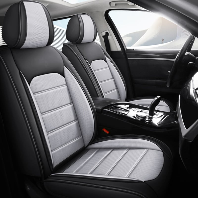 Universal Waterproof Leather Car Seat Covers Full Set, Front and Rear Seat Protection, Car Accessories.