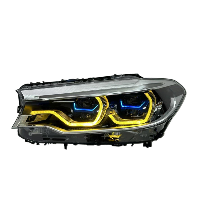 BMW 5 Series G30 LED Headlights (2018–2020) – Yellow & White DRL, Full Assembly