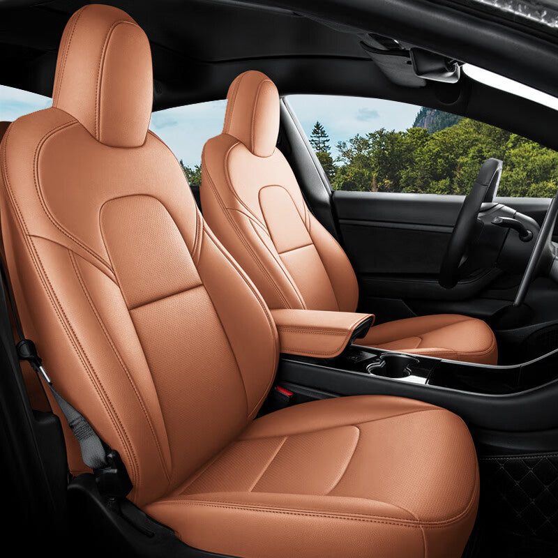 All-Inclusive Custom Tesla Model 3/Highland/Y/Juniper (2016-2025) Nappa Leather Car Seat Covers – Full Set
