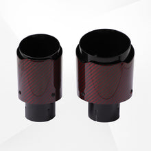 Load image into Gallery viewer, 4" Red Carbon Fiber Exhaust Tip – Universal Fit, 3.5″–4.5″ Size Options | Modified Car Upgrade