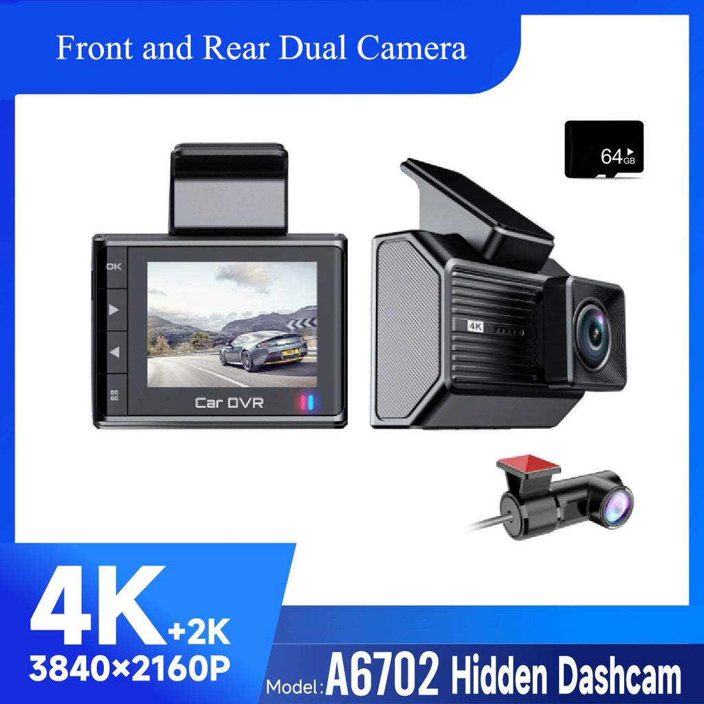 2025 New Car Dash Cam - 3 Views, 4K+1K Resolution, High-Quality Night Vision, Wi-Fi & GPS