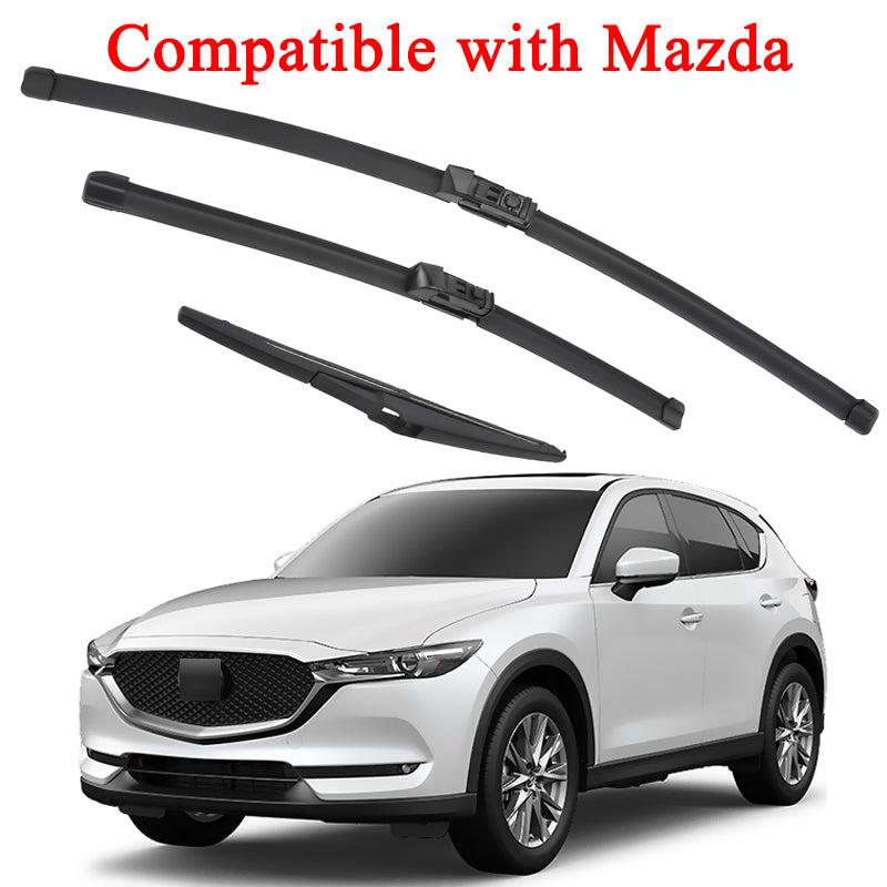 Boneless Silent Windshield Wiper Blades – OEM Quality for Mazda CX-5 (Set of 3)