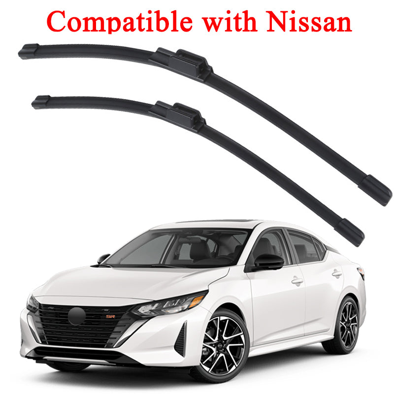 Boneless Silent Windshield Wiper Blades – OEM Quality for Nissan Rogue, Altima, Sentra (Set of 2)