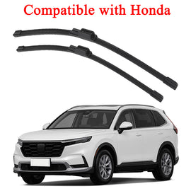 Wiper Blades (2-Pack) - Exact Fit for Honda CR-V, Accord, Civic, HR-V, Pilot - All-Season with Clip Adapter