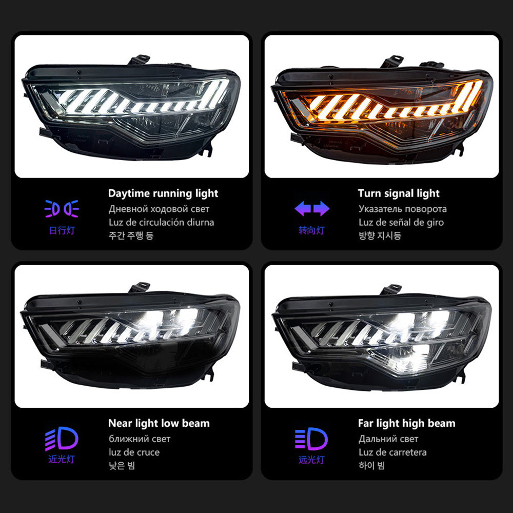 Audi A6 C7 (2012–2015) RS6-Style LED Projector Headlights Assembly