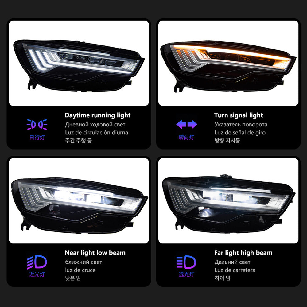 Audi A6 C7 (2012–2018) C8-Style LED Projector Headlights Assembly