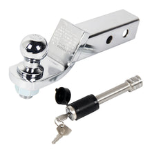Load image into Gallery viewer, 2" Drop Hitch Receiver Chrome, Pin Lock Trailer Mount 2" Receiver ,1-7/8" Ball