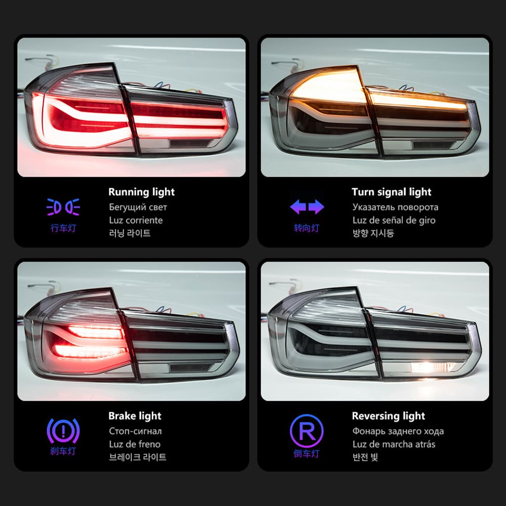 LED Tail Lights for BMW 3 Series F30 2013–2018 with Sequential Turn Signals