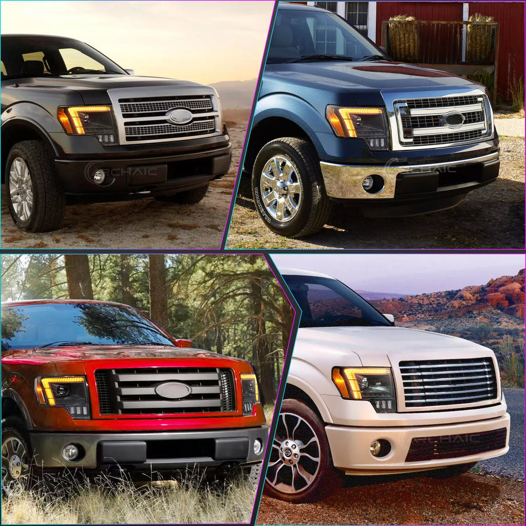 For Ford Raptor F-150 LED Projector Headlights 2009–2014 Sequential Turn Signal Plug and Play Front Lamp Assembly