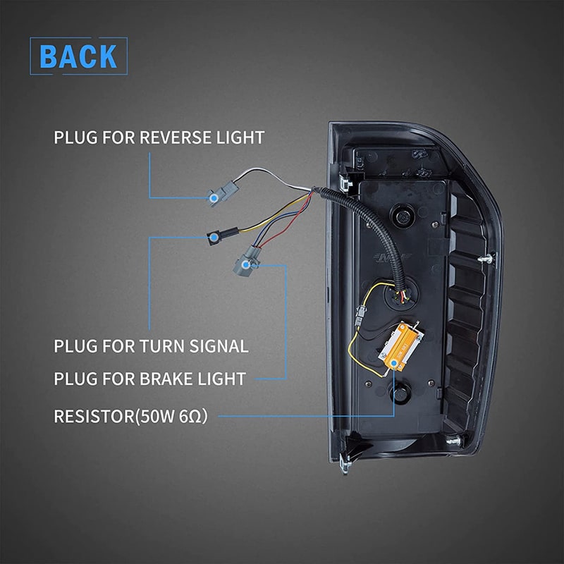 2014–2020 Toyota Tundra LED Tail Lights with Sequential Turn Signal, Smoked Lens, Start-up Animation (Pair)