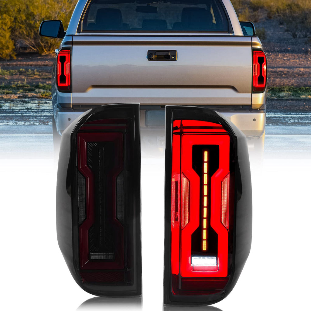 2014–2020 Toyota Tundra LED Tail Lights with Sequential Turn Signal, Smoked Lens, Start-up Animation (Pair)