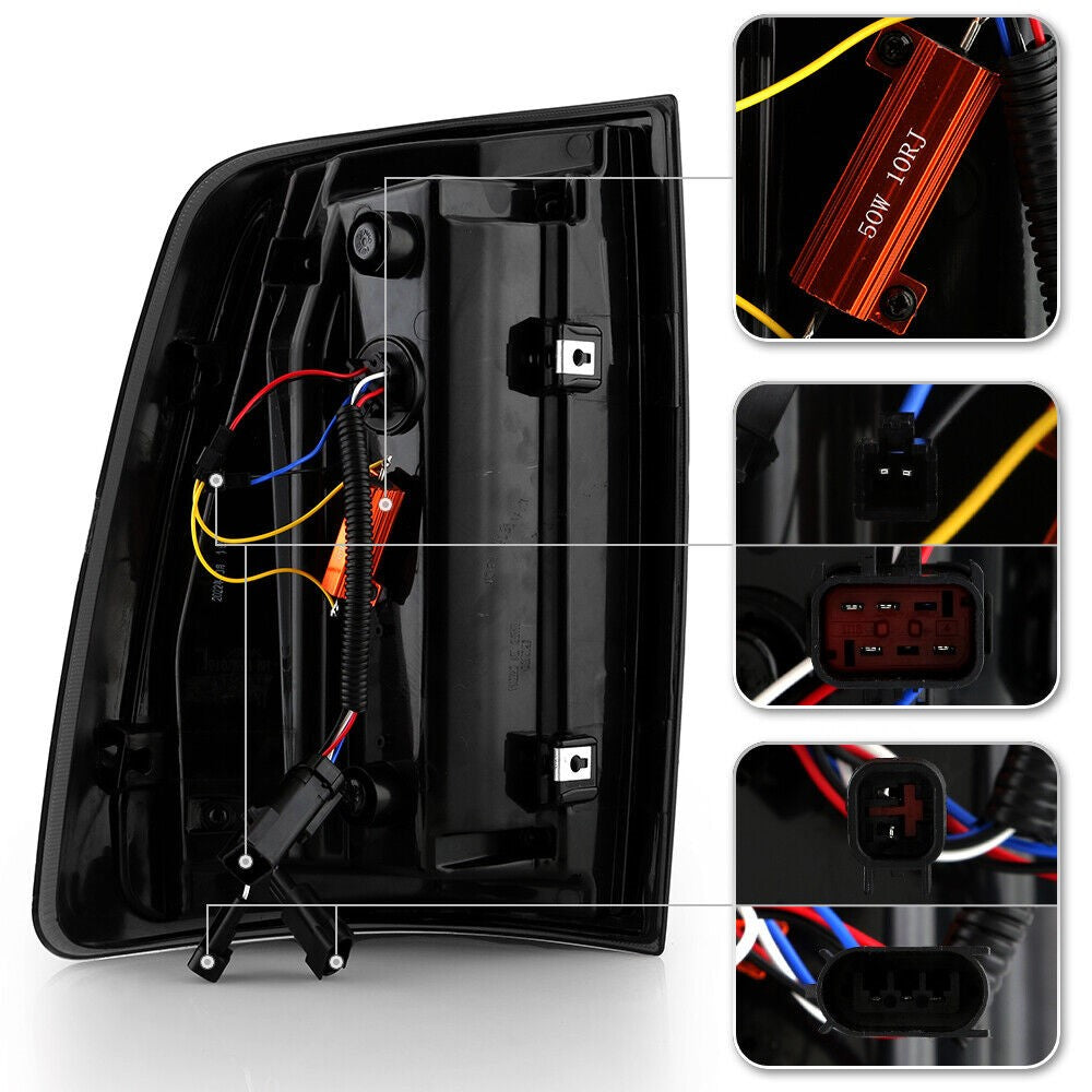 2009–2018 Dodge Ram 1500/2500/3500 LED Tail Lights with Start-up Animation, Sequential Turn Signal, Smoked Lens (Pair)