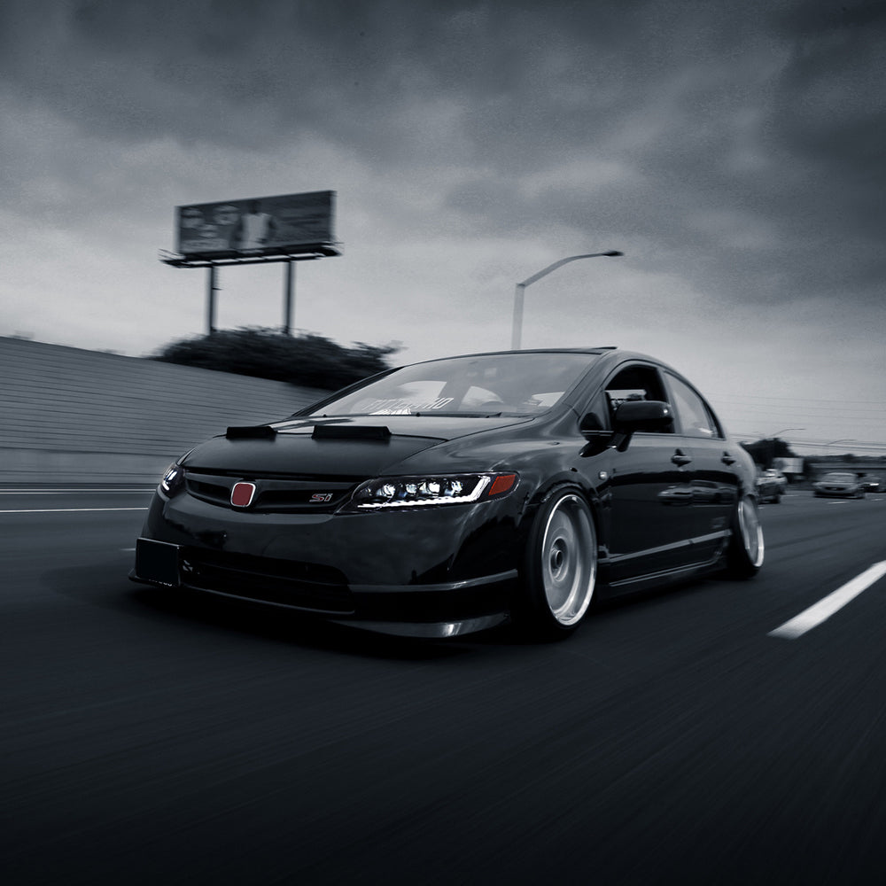 Full LED Headlights for Honda Civic 8th Gen (2006–2011) – 4-Door Sedan Assembly with DRL & Projector Lens