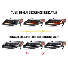 Load image into Gallery viewer, Full LED Headlights for Honda Civic 8th Gen (2006–2011) – 4-Door Sedan Assembly with DRL &amp; Projector Lens