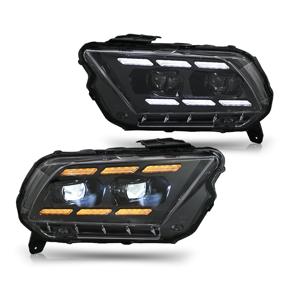 LED Headlights for 2009–2014 Ford Mustang – Dual Projector, Sequential Turn Signal, Plug & Play