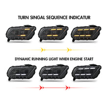 Load image into Gallery viewer, LED Headlights for 2009–2014 Ford Mustang – Dual Projector, Sequential Turn Signal, Plug &amp; Play