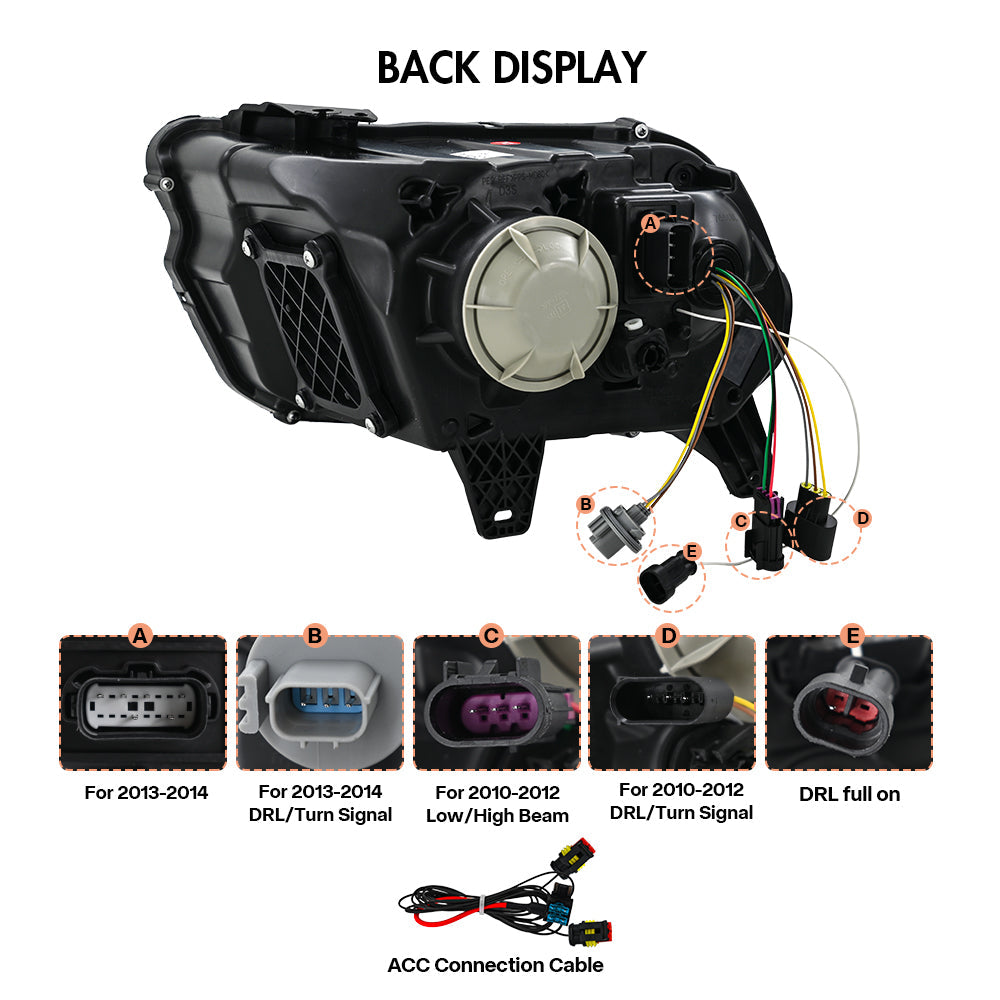 LED Headlights for 2009–2014 Ford Mustang – Dual Projector, Sequential Turn Signal, Plug & Play