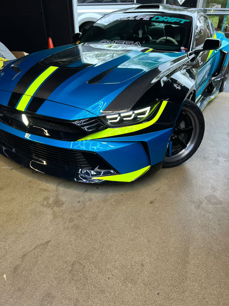 For 2015–2017 Ford Mustang LED Headlights – S650 Style Triple Beam Projector Lamps with DRL