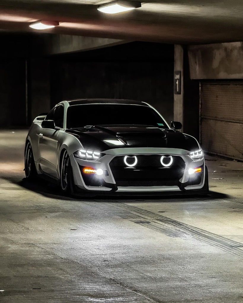 For 2018–2023 Ford Mustang LED Headlights – S650 Style Triple Beam Projector Lamp Assembly (Pair)