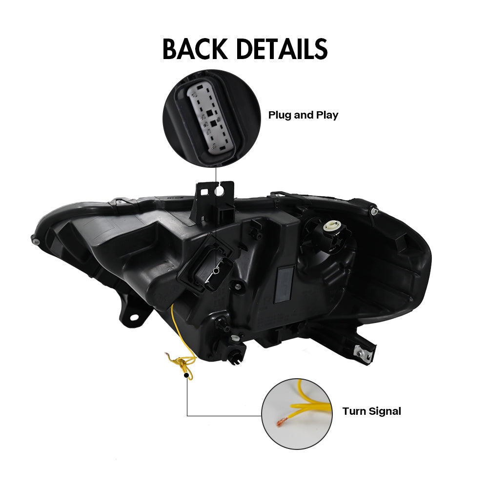 For 2018–2023 Ford Mustang LED Headlights – S650 Style Triple Beam Projector Lamp Assembly (Pair)