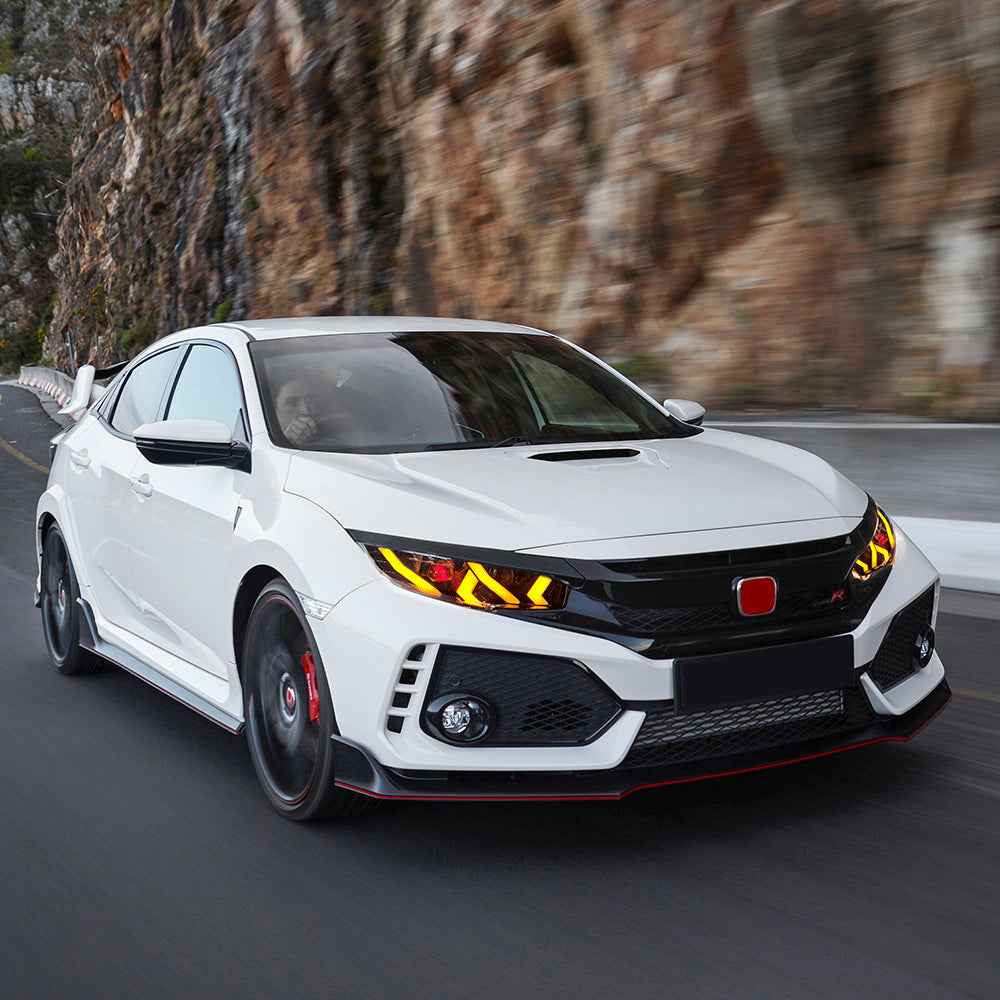 Demon Eye LED Headlights for 2016-2021 Honda Civic 10th Gen Projector Front Lamp Assembly (Pair)