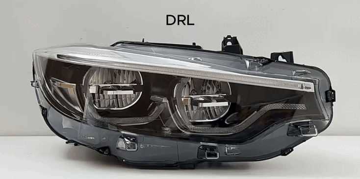 GTS Style LED Headlights for BMW 4-Series 2013-2020 F32 F82 F36 with Yellow Red DRL