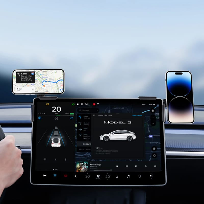 Car Phone Holder Mount Adjustable Magnetic Charging for Tesla Model 3/Y/S/X