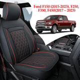 Custom Fits Ford F150 (2015-2023), F250, F350, F450(2017-2023) Luxury Leather Car Seat Cover Full Set