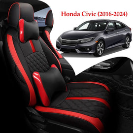 Custom For Honda Civic (2016-2025) Luxury Leather Car Seat Cover Full Set