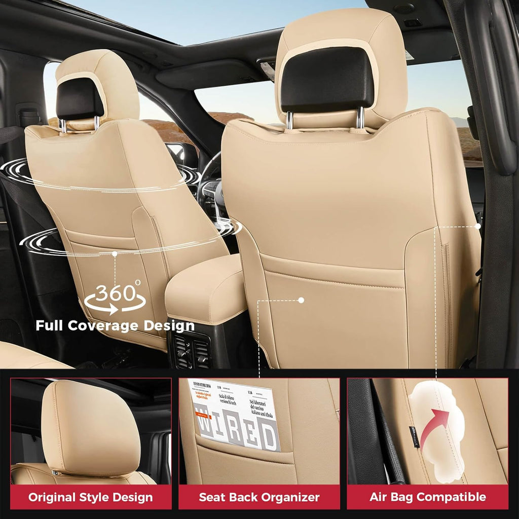 Jeep Grand Cherokee (2011–2021) Luxury Leather Seat Covers – Custom Fit Waterproof Full Set