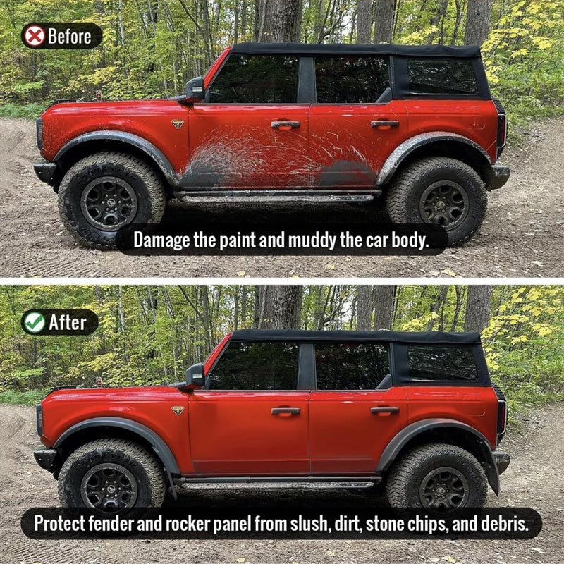 Amancarport® No-Drill Mud Flaps for Ford Bronco/Bronco Sport 2021-2025 Custom Fit All-Weather Splash Guards