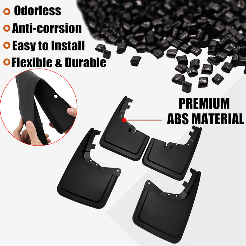 Amancarport® No-Drill Mud Flaps for Ford F-150 2021–2025 Custom Fit All-Weather Front & Rear Splash Guards (4PCS)