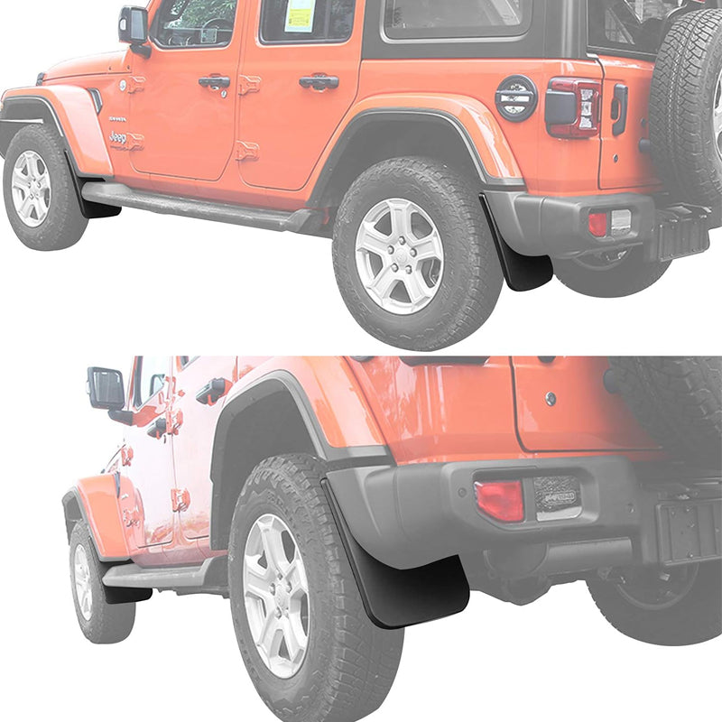 Amancarport® No-Drill Mud Flaps for Jeep Wrangler JL 2018–2026 Custom Fit All-Weather Front & Rear Splash Guards (4PCS)