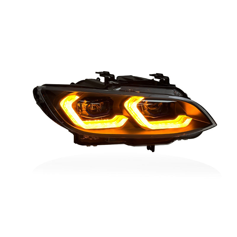 Laser Style LED Headlights for 2007–2010 BMW E92 E93 M3 3 Series – Dual Projector with Amber/White DRL