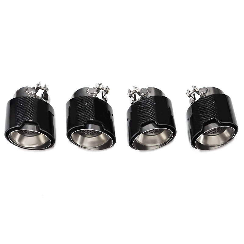 Carbon Fiber Tailpipe With Net Exhaust Tips For BMW X3M X4M M2 M3 M4 - F97 F98 G87 G80 G82 G83