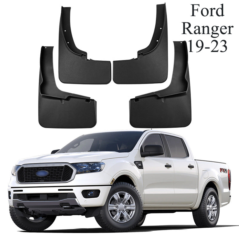 Mud Flaps for Ford Ranger 2011–2025 No-Drill Custom Fit All-Weather Front & Rear Splash Guards (4PCS)