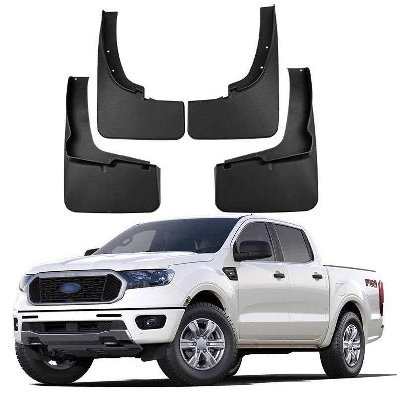 Mud Flaps for Ford Ranger 2011–2025 No-Drill Custom Fit All-Weather Front & Rear Splash Guards (4PCS)