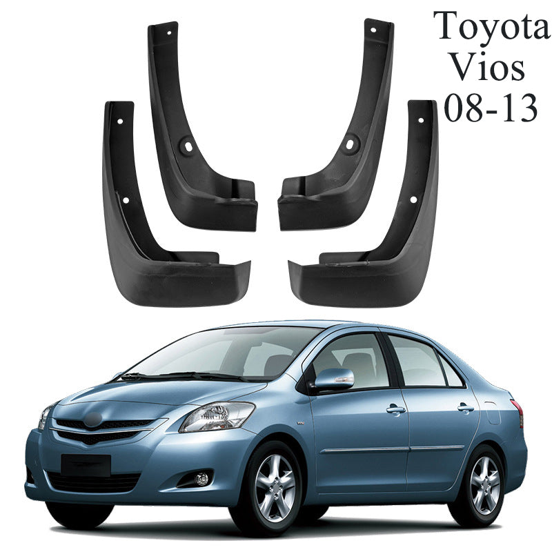 Mud Flaps for Toyota Vios 2008–2022 No-Drill Custom Fit All-Weather Front & Rear Splash Guards (4PCS)