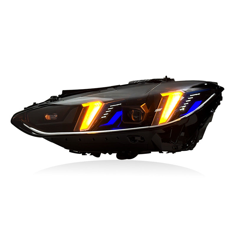 Snake Eyes Style Headlights for BMW 4 Series G22 G23 G26 G8x M3 M4 (2021 - Present) Assembly Upgrade, Amber DRL