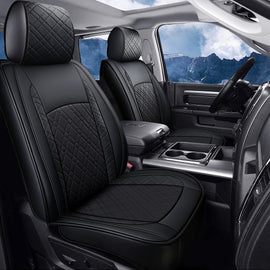 For Dodge Ram Leather Car Seat Covers Compatible with Ram 1500(2009-2025), Ram 2500(2010-2025), Ram 3500(2010-2025)