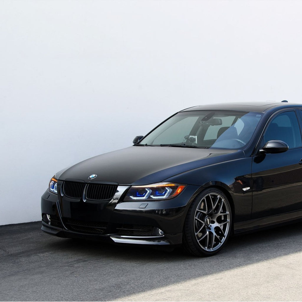 LED Headlights For 2005-2012 BMW E90 E91 3-Series Amber/White DRL HeadLamp