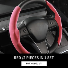 Load image into Gallery viewer, For Tesla Model 3/Highland Model Y/Juniper Suede Steering Wheel Cover (2 Pcs/Set)
